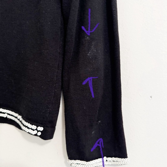 Michael Simon Vintage Sequin Snowman Top Small - Picture 5 of 11